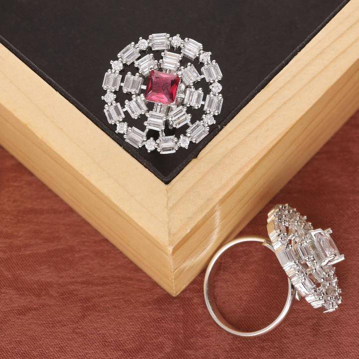 Anti tranish american diamond silver finger ring 274 Cheap artificial jewelry online India